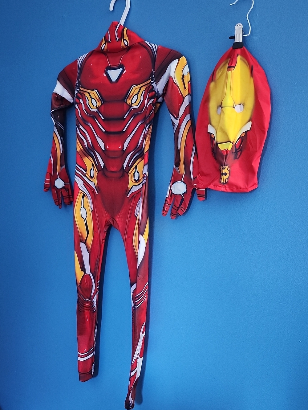Kids Iron Man Inspired Red and Gold Superhero Costume with Mask